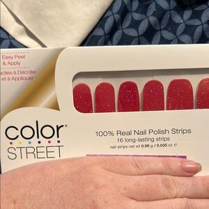 Color Street Red Glitter Nail Polish Strips